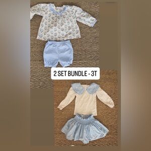 Blue and Cream Kids Outfit Set